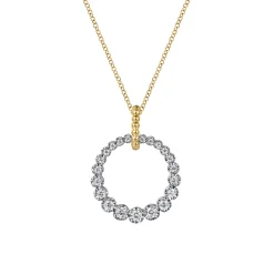 Online Gabriel & Co. 14K White Yellow Gold Diamond Drop Necklace 20mm-Bujukan