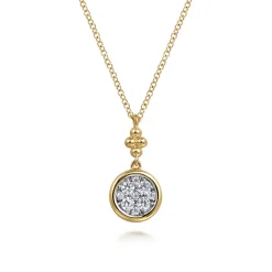 Sale Gabriel & Co. 14K White Yellow Gold Diamond Drop Pendant Necklace-Bujukan