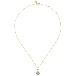 Sale Gabriel & Co. 14K White Yellow Gold Diamond Drop Pendant Necklace-Bujukan