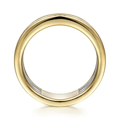Clearance Gabriel & Co. 14K White-Yellow Gold Diamond Easy Stackable Ring