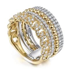 Online Gabriel & Co. 14K White Yellow Gold Diamond Easy Stackable Ring 1ct-Bujukan