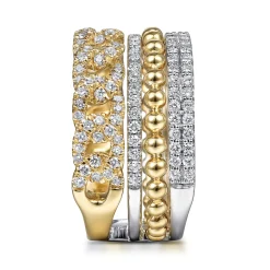 Online Gabriel & Co. 14K White Yellow Gold Diamond Easy Stackable Ring 1ct-Bujukan