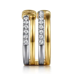 Outlet Gabriel & Co. 14K White Yellow Gold Diamond Easy Stackable Ring 0.6ct