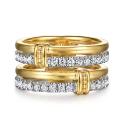 Outlet Gabriel & Co. 14K White Yellow Gold Diamond Easy Stackable Ring 0.6ct