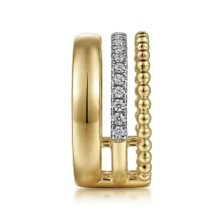 Outlet Gabriel & Co. 14K White Yellow Gold Diamond Easy Stackable Ring 0.35ct-Bujukan