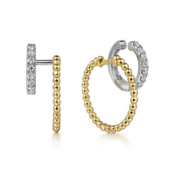 Gabriel & Co. 14K White-Yellow Gold Diamond Earrings