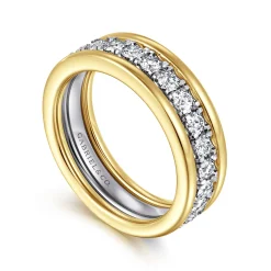 Best Gabriel & Co. 14K White-Yellow Gold Diamond Eternity Band - 1.4 ct