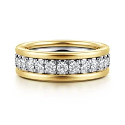 Best Gabriel & Co. 14K White-Yellow Gold Diamond Eternity Band - 1.4 ct