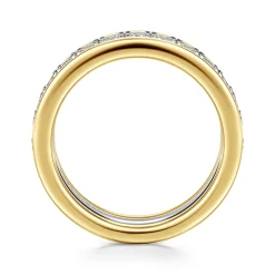 Best Gabriel & Co. 14K White-Yellow Gold Diamond Eternity Band - 1.4 ct