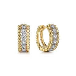 Outlet Gabriel & Co. 14K White Yellow Gold Diamond Huggie Earrings-Bujukan