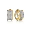 Clearance Gabriel & Co. 14K White Yellow Gold Diamond Huggie Earrings