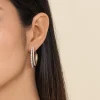 Discount Gabriel & Co. 14K White Yellow Gold Diamond Intricate Hoop Earrings