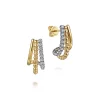 Outlet Gabriel & Co. 14K White Yellow Gold Diamond J Hoop Earrings-Bujukan