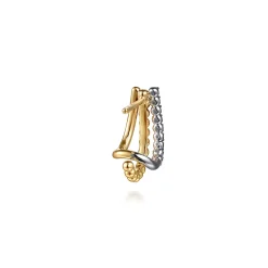 Outlet Gabriel & Co. 14K White Yellow Gold Diamond J Hoop Earrings-Bujukan