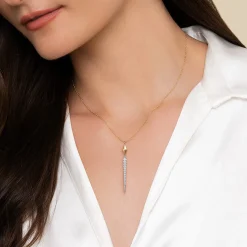Online Gabriel & Co. 14K White Yellow Gold Diamond Kite Drop Necklace