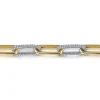 Discount Gabriel & Co. 14K White Yellow Gold Diamond Link Chain Bracelet