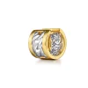 Best Gabriel & Co. 18K White Yellow Gold Diamond Link Huggie Earrings