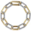 Gabriel & Co. 14K White Yellow Gold Diamond Link Chain Bracelet