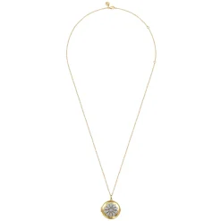 Discount Gabriel & Co. 14K White-Yellow Gold Diamond Locket Necklace