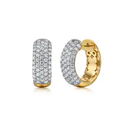 Outlet Gabriel & Co. 14K White Yellow Gold Diamond 15mm Huggie Earrings