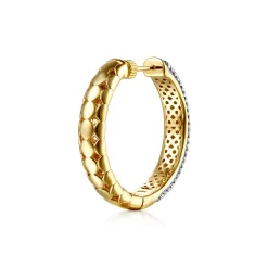 Discount Gabriel & Co. 14K White Yellow Gold Diamond 30mm Classic Hoop Earrings