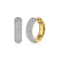 Gabriel & Co. 14K White Yellow Gold Diamond 20mm Classic Hoop Earrings