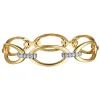 Sale Gabriel & Co. 14K White Yellow Gold Diamond Oval Link Bangle Bracelet