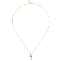 Online Gabriel & Co. 14K White Yellow Gold Diamond Pave Bypass Pendant Necklace