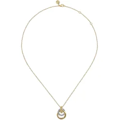 Outlet Gabriel & Co. 14K White Yellow Gold Diamond Pendant Necklace-Bujukan