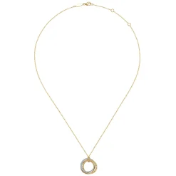 Discount Gabriel & Co. 14K White Yellow Gold Diamond Pendant Necklace-Bujukan
