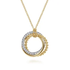 Discount Gabriel & Co. 14K White Yellow Gold Diamond Pendant Necklace-Bujukan