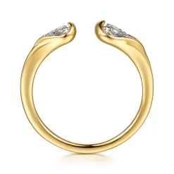 Outlet Gabriel & Co. 14K White Yellow Gold Diamond Pear Open Ring