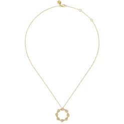 Best Gabriel & Co. 14K White Yellow Gold Diamond Pear Pendant Necklace