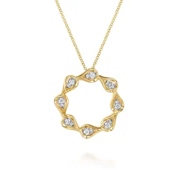 Best Gabriel & Co. 14K White Yellow Gold Diamond Pear Pendant Necklace