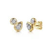 Sale Gabriel & Co. 14K White Yellow Gold Diamond Pear and Round Stud Earrings