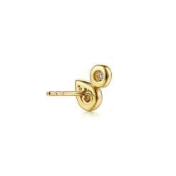 Sale Gabriel & Co. 14K White Yellow Gold Diamond Pear and Round Stud Earrings