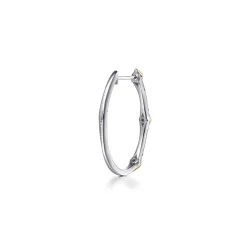Outlet Gabriel & Co. 14K White Yellow Gold Diamond Rhombus Intricate Hoop Earrings