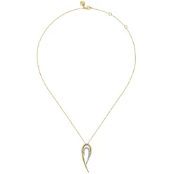 Clearance Gabriel & Co. 14K White Yellow Gold Diamond Spike Drop Necklace