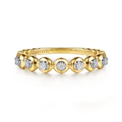 Outlet Gabriel & Co. 14K White Yellow Gold Diamond Stackable Ring