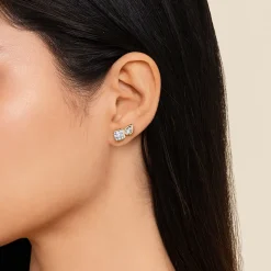 Best Gabriel & Co. 14K White Yellow Gold Diamond Stud Earrings