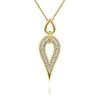 Best Gabriel & Co. 14K White Yellow Gold Diamond Teardrop Necklace