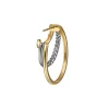 Clearance Gabriel & Co. 14K White Yellow Gold Diamond Three Row J Hoop Stud Earrings