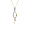 Best Gabriel & Co. 14K White Yellow Gold Diamond Twisted Spike Drop Necklace