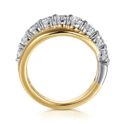 Online Gabriel & Co. 18K White Yellow Gold Diamond Twist Ring