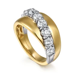 Online Gabriel & Co. 18K White Yellow Gold Diamond Twist Ring