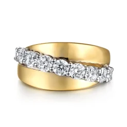 Online Gabriel & Co. 18K White Yellow Gold Diamond Twist Ring