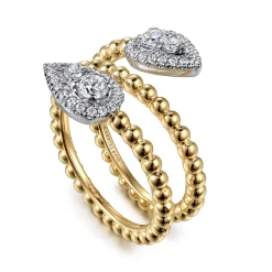 Hot Gabriel & Co. 14K White Yellow Gold Diamond Wrap Ring-Bujukan