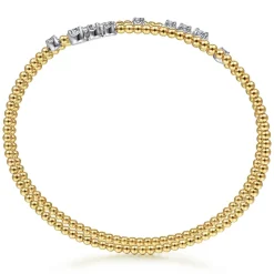 Sale Gabriel & Co. 14K White-Yellow Gold Diamond Wrap Bangle