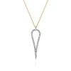 Outlet Gabriel & Co. 14K White Yellow Gold Graduating Diamond Pendant Necklace