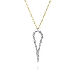 Outlet Gabriel & Co. 14K White Yellow Gold Graduating Diamond Pendant Necklace